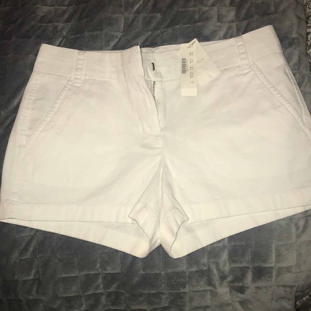 Never worn tags still on white J Crew Shorts